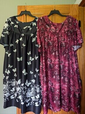 (2)Anthony Richards Short Sleeve Muumuu House Dress Lounger Gowns Women's New 5X
